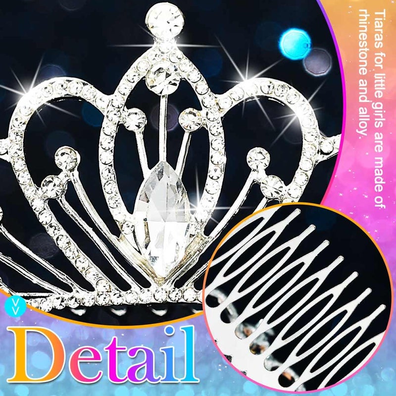 CAKURE Small Tiara Crown with Comb Silver Rhinestone Princess Tiaras Sparkly Hair Accessories for Women and Girls (a-silver, one size) - Image 3